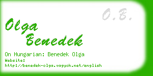 olga benedek business card